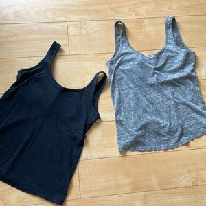 2 Bonds Tank top grey and black with built in support size 12 size S